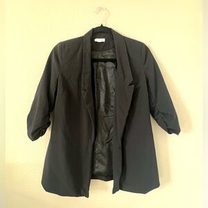 Silence + Noise Relaxed Open Front 3/4 Sleeves Blazer